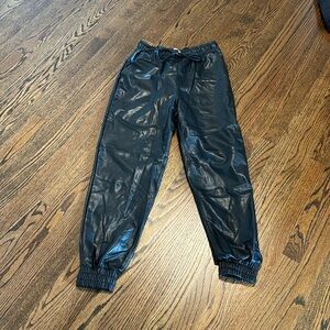 Abercrombie vegan leather joggers, NWT. size small.
